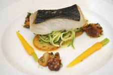 halibut with courgettes and girolle mushrooms recipe