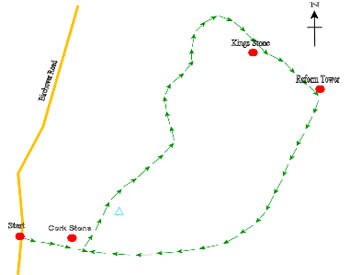 Stanton Moor walk route